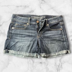 American Eagle Super Stretch Dark Blue Denim Shorts